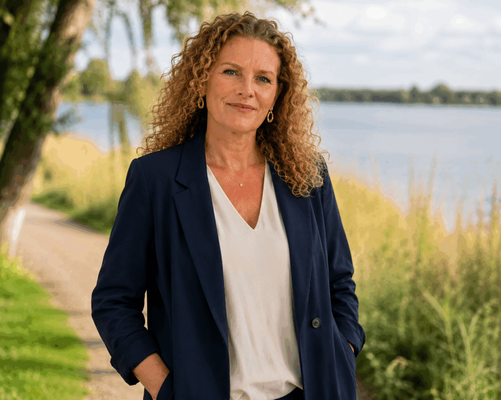 Tineke Boersma, buiten aan het water